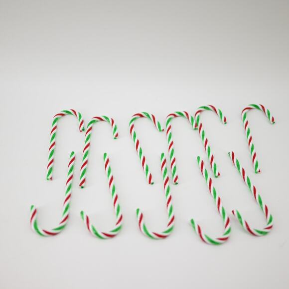 Christmas Ornaments Candy Cane Striped Green Red White - Picture 1 of 9